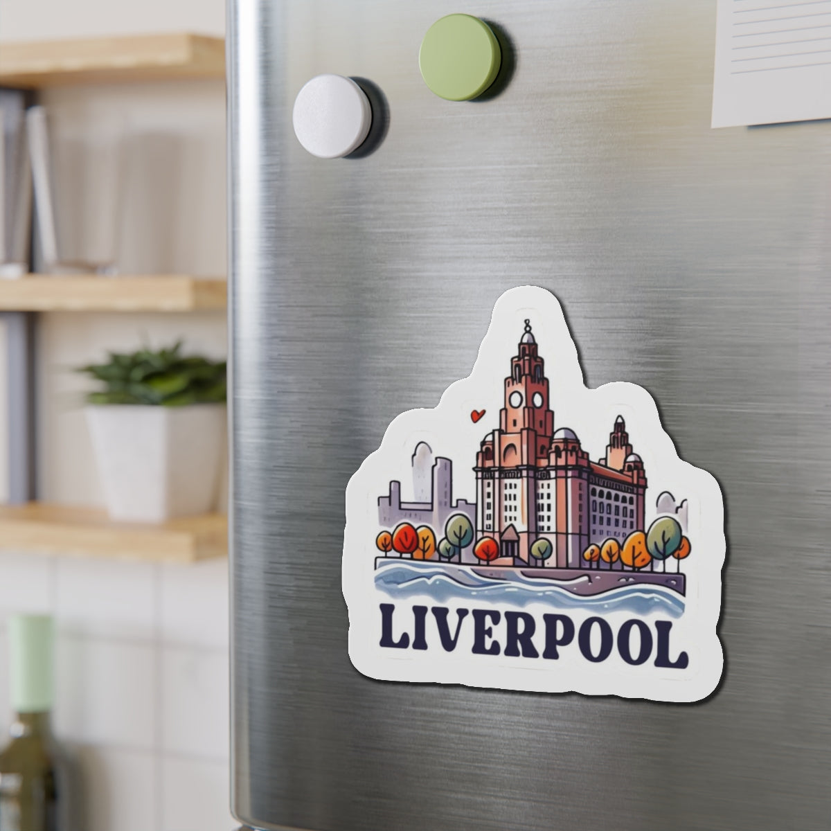 Liverpool Die-Cut Magnet — Illustrated Royal Liver Building Souvenir