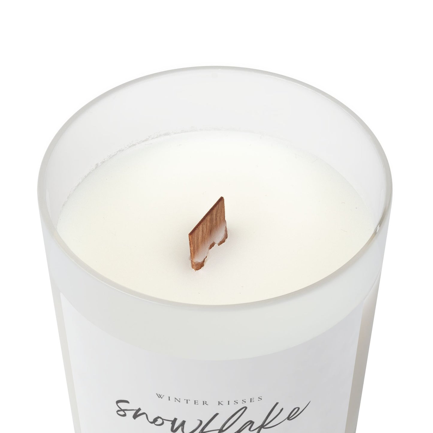 Snowflake Wishes Frosted Glass Candle — Winter Kisses Scented 11oz