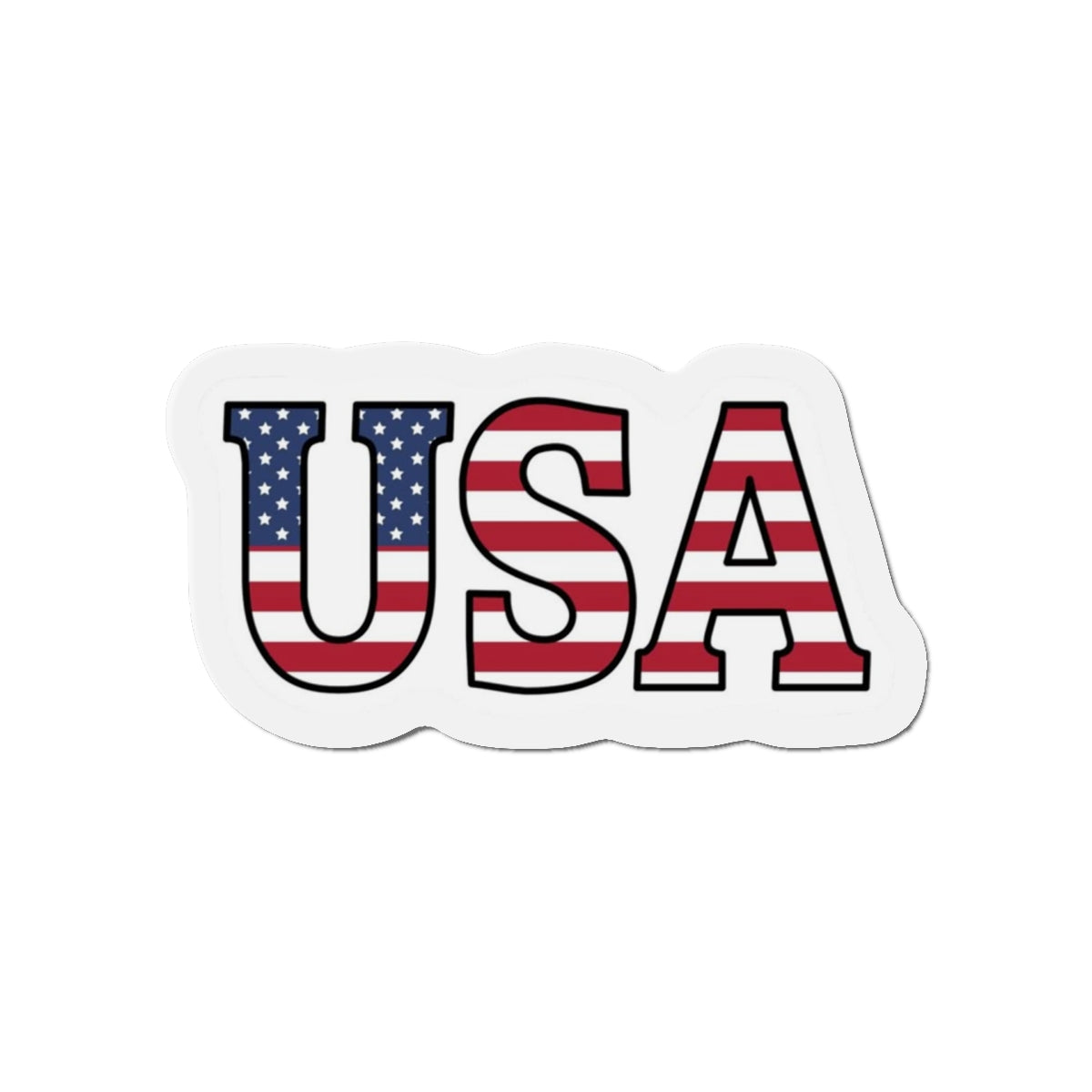 USA Flag Die-Cut Magnet — Patriotic American Refrigerator Sticker
