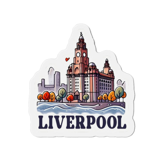 Liverpool Die-Cut Magnet — Illustrated Royal Liver Building Souvenir